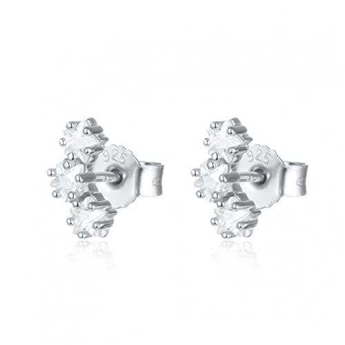Boucles d'oreilles argent sterling zircon brillant pour femme et fille