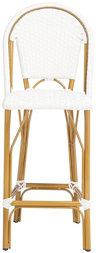 Safavieh PAT4008C Outdoor Collection Ford White French Bistro 30-inch Bstro Bar Stool