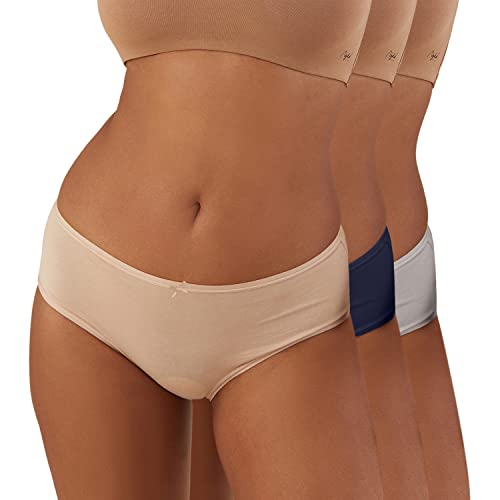 Image of NYKD NYP033 Breathable Cotton Hipster Panty Set for Women | Mid Rise, Medium Coverage with N Fresh Anti Bacterial & Anti Odour Finish | Super Soft Elastic for All Day Comfort
