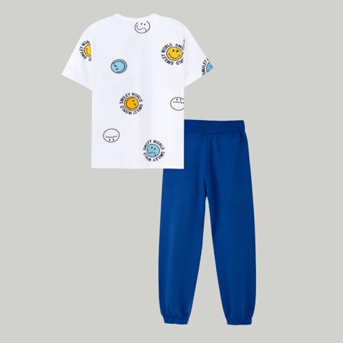 Image of Nap Chief Kids Cotton Official Smiley World Printed Co ord Set for Boys & Girls, Tshirt & Joggers Set for Casual Wear