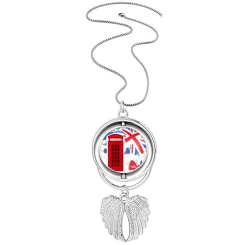 Collier cabine de téléphérique rouge ailes d'ange et drapeau de Londres le cadeau idéal