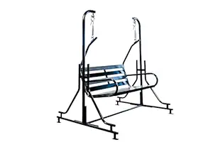 Vachheta Naresh 2-Seater Indoor & Outdoor Swing - Black and Grey (50kg) | Upper Pipe Swing Jhula for Home and Blacony with Sturdy Stand | Strong 300 Kg Capacity Heavy Metal Swing
