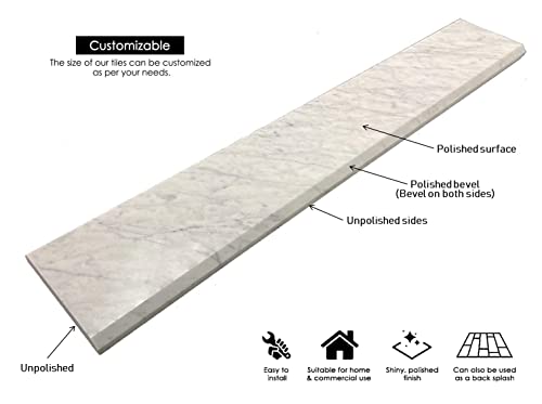 Tenedos Carrara Marble Threshold (Marble Saddle) - Polished - (5 X 36) #TOP2