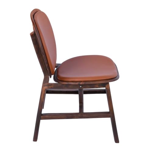 Image of Nilkamal Arena Cushioned Plastic Chair| Set of 2| for Home, Living Room, Balconies, Patios, Outdoor, Garden| Walnut & Tan