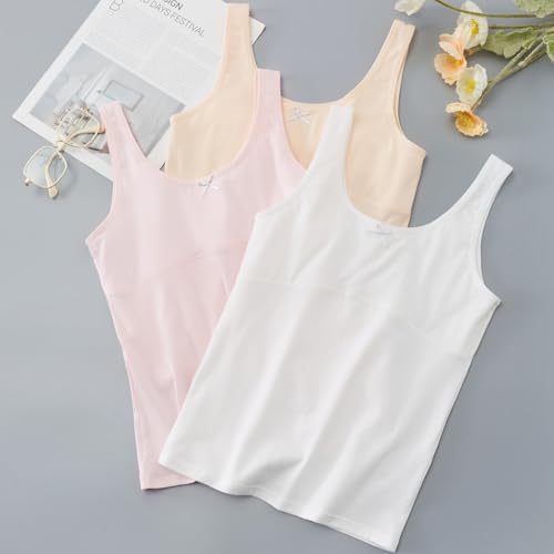 Image of Training Bras for Girls Tank Tops Built in Bra for 7-14 Years