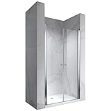 i-flair Duschtür 88x185 cm Verstellbereich von 88-92 cm, Höhe: 185 cm, Duschabtrennung aus 6 mm durchsichtigem ESG Sicherheitsglas mit Nanobeschichtung und Hebe-Senkmechanismus - DTC