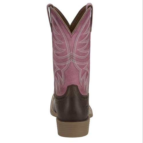 Justin Boot Company Womens Brown Water Buffalo Vamp 11In Pink Buffalo Top Cowgirl Boot3