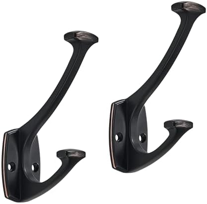 5 Pack Oil Rubbed Bronze Hooks Hat Wall Hooks for Mounted Hanging Wall Mount Hanger Backpack,Purse,Bag,Towel Organization Decorative Wall Hooks image 3