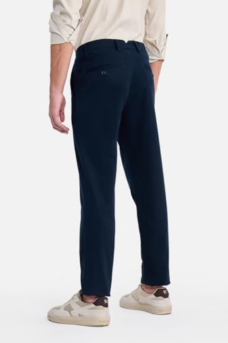Image of SNITCH Men Chinos | Slim Fit Mid Rise Solid Pattern | Cotton Blend with Medium Stretch & Smooth Texture | Button & Zip Closure for Casual & Street Wear