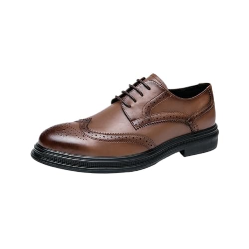 Mens Brogue Oxford Lace Up Leather Dress Shoes Business Formal Classic Look Brogue Shoes