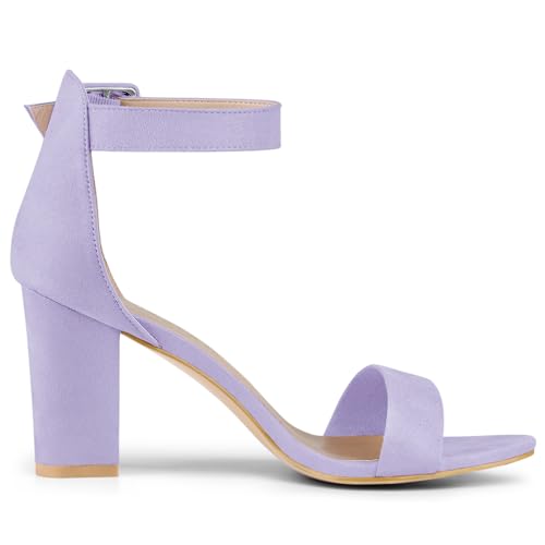 Image of Allegra K Women's Open Toe Chunky High Heel Buckle Ankle Strap Sandals
