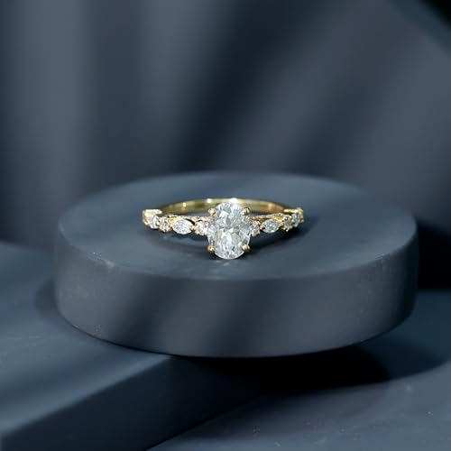 Certified Moissanite 6X8 mm Oval Engagement Ring, D-Vs1 Quality, Moissanite 1 Carat Ring (Ready to Gift)4