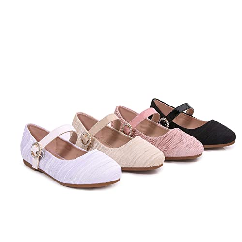 Toddler Flats/Little Girls Dresses Mary Jane Ballerinas Metal Buckle Flats for Wedding Party School4