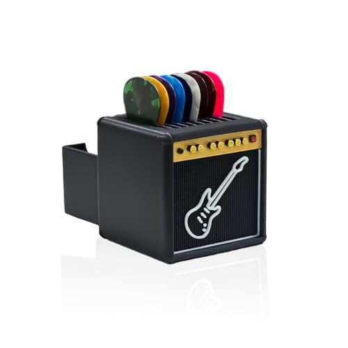 POIET Guitar Pick Holder,Electric Guitar Amp-Styled Pick Holder for Pick Storage...
