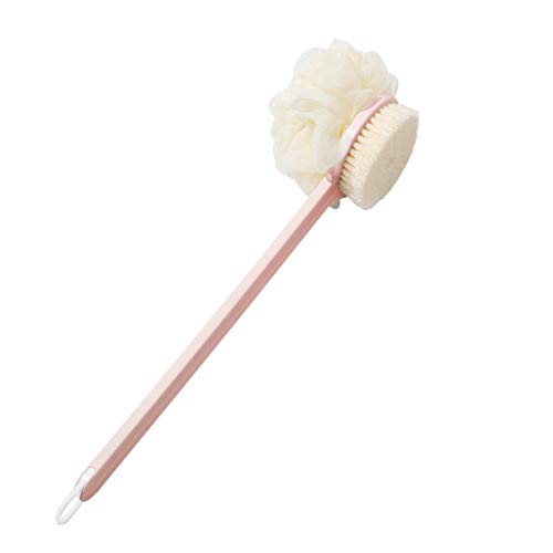 Metglad ボディブラシ 泡立ちやすい 長いハンドル 両面タイプ 美肌効果 抗菌 カビが生えない 人気 お風呂ブラシ バスグッズ 背中ニキビ 背中ブラシ シャワーブラシ バスブラシ 角質除去 角質ケア ホワイト