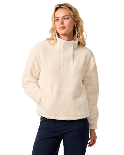 johnnie-O Women's Olympia Sherpa Snap Pullover Eggnog/XS