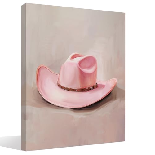 Image of BIWSHA Coastal Cowgirl Romm Decor, Pink Western Bathroom Decor,Long Live Cowgirls Room Preppy Pictures, Cowgirl Wall Art Poster Decorations for Teen Girls Room Bedroom Bathroom Dorm, Hat 11x14 In