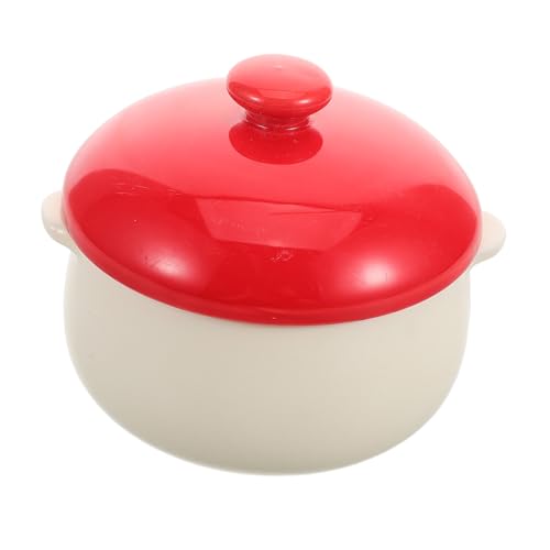 PRETYZOOM Tazón De Desayuno De Cerámica Tazas De Flan De Huevo Tazón Para Servir Comida Taza De Huevo Humeante Taza De Sopa Tazones De Postre Cuenco De Yogur Vajilla De Cocina Rojo Cerámica