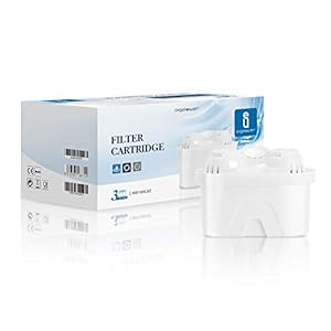 Aigostar Pure waterfilterpatronen, 60-daagse vervangende filterplatronen, BPA vrij, Geschikt voor Brita Maxtra.