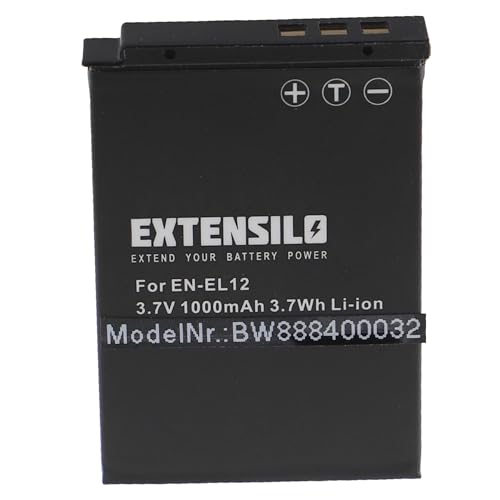 EXTENSILO 1x Batería Compatible con Nikon CoolPix B600, P300, P310, AW120, AW130, AW120s cámara Digital, DSLR (1000 mAh, 3,7 V, Li Ion)
