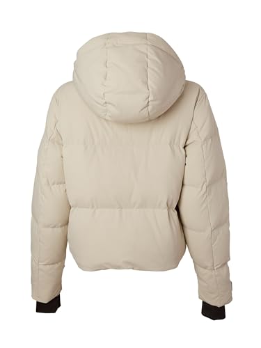 TUMI Women's Down-Filled Quilted Cropped Puffer Coat - Jacquard Collar Coat with Magnetic Closures & Storm Cuffs2