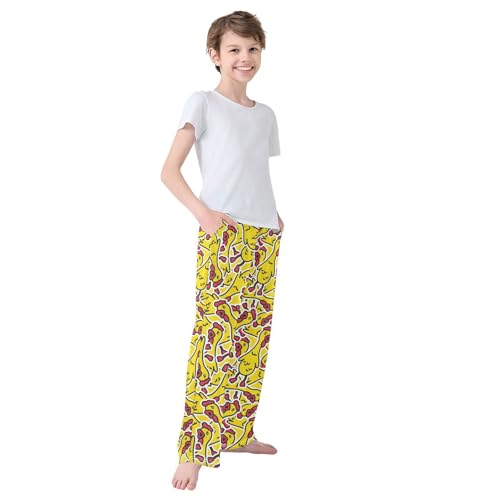 Boys' Pants Chicken Duck Yellow Long Bottoms Jogger Pants Elastic Waist Trousers with Pockets S-XL4