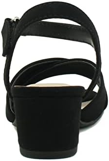 Soda Kids/Children/Girls AIDA-2 Crisscross band Soft Comfortable Sole with Ankle Buckle Strap Block Heel Sandals Shoes (12M, BLACK NUBUCK, numeric_12) | Image 1