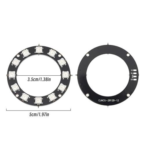 The Lord of the Tools 5pcs RGB LED Ring 12 Bit RGB LED Strip Light WS2812 5050 LEDs for LED Walls Advertising Karaoke Wedding Decorations Compatible with 5V Logic Level Microcontroller - Image 4