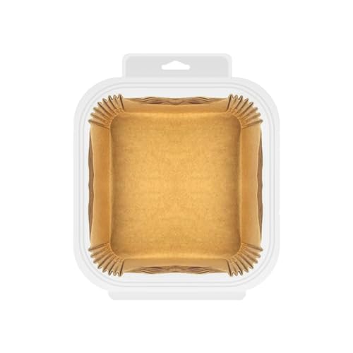 Forro de freidora de aire rectangular de papel desechable color madera mediano 50 uds 2