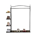 Perchero resistente para ropa, perchero de pie, con barra para colgar y estante de almacenamiento, para tienda de ropa, vestidor, familia (color: negro, tamaño: 120 x 35 x 160 cm)