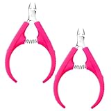 Cabilock 2 Stück Professionelle Nagelhautzange mit Kunststoffgriff Ergonomisch Leichter Nagelhaut Entferner Nagelhautschneider für Maniküre Pediküre Zuhause Salon Geeignet