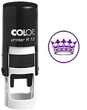 Printtoo Crown DESIGNSelf Inking Mini Rubber Stamp Colop Round Decorative Teachers Stamps 12mm