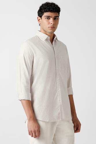 Image of Van Heusen Men's Casual Shirt for Men | Cotton | Stripe | Slim Fit | Full Sleeves |