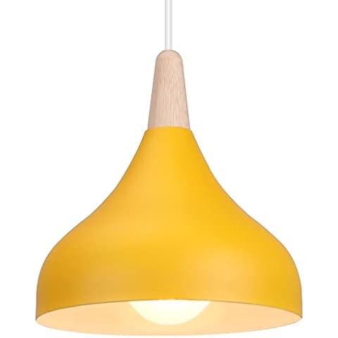 iDEGU Lámpara Colgante Retro LED Estilo Gota, 20cm (Amarillo, 1 Pieza) Cover