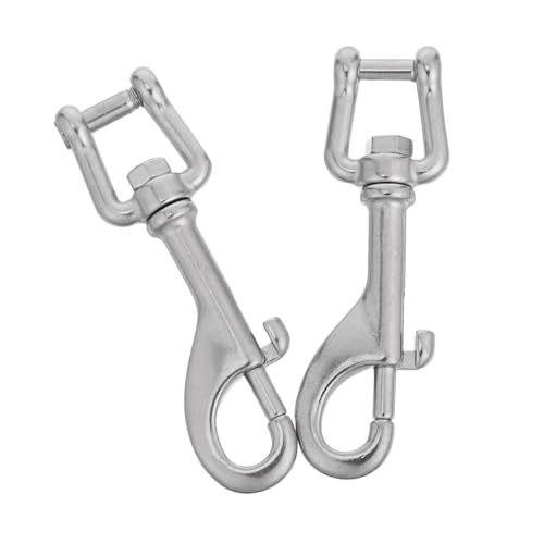 LEDMOMO 2個ステンレス製シングルエンド潜水掛け具 クイックリリース式スイベルフック 耐海水腐食ダイビングバックル スアクセサリー用キー