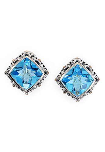 EFFY STERLING SILVER ROSE GOLD BLUE TOPAZ EARRINGS Want It All