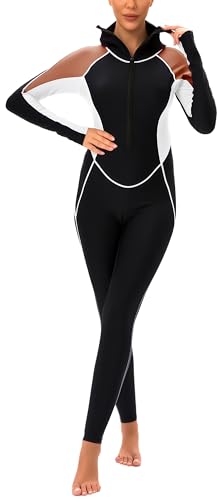 FEOYA Women’s Long Sleeve Swimsuit Full Body Swimwear Muslim Bathing Suit with Swim Hood