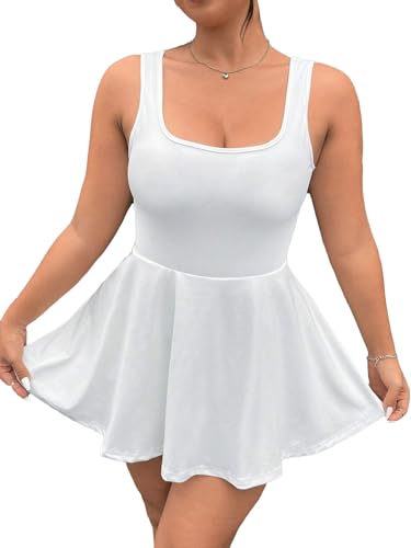 Image of Women's Play Dress, Short Sleeve Mini Skirt with Pockets, Black, Size XL
