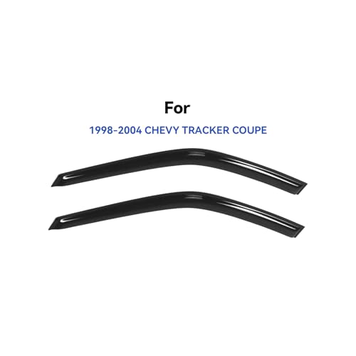 Image of Window Visors Rain Guards for 1998-2004 Chevy Tracker Convertible SUV, Out-Channel Window Vent Wind Deflectors Visors Shades for 98-04 Tracker 2Dr