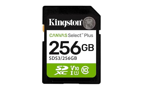 Kingston Canvas Select Plus SD Speicherkarte 256GB SDXC Gen3 150MB/s C10 UHS-I U1 V10 - SDS3/256GB