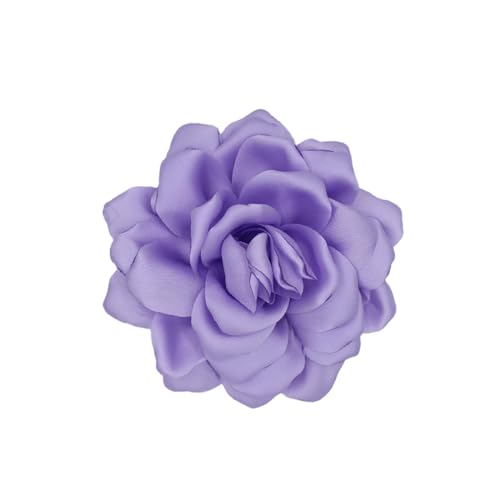 Image of Dainty Satin Rose Brooch with Silk Camellia Flower for Women - Large Lapel Pin, Hair Clip, Wedding Party Accessory