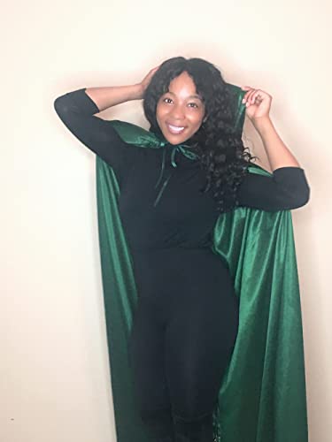 Tuliptrend Full Length Hooded Cloak Christmas Halloween Cosplay Costume Capeus M (Tag Size L (L=150Cm Hunter Green #TOP5