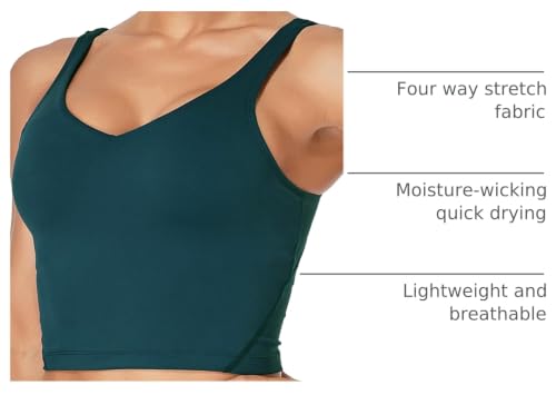 Image of Oalka Sports Bra Womens Longline Padded Crop Yoga Tank Tops