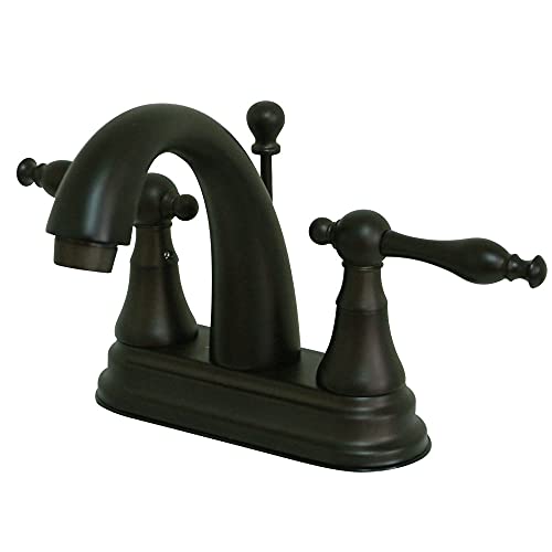 Kingston Brass KS7615NL Normandy High Rise 4-Inch Centerset Lavatory Faucet, Oil Rubbed Bronze