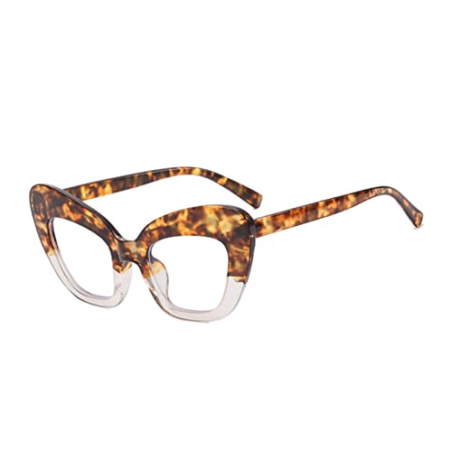 OHEODVQY Fashion retro anti blue glasses for women(Tea Transparent)