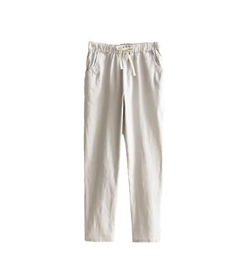 Suvoiier Dames Broek Casual Harembroek Katoen Elastische Taille Harembroek Enkellengte Broek voor Broek, Gray9, 4XL