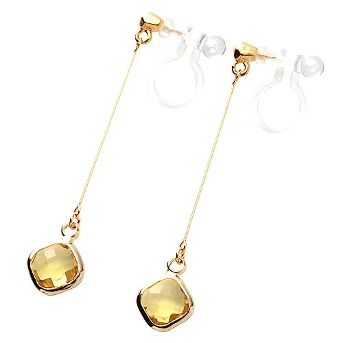 [Ｃｒｅａｍ ｄｏｔ．] クリームドット イヤリング レディース 人気 金属アレルギー ニッケルフリー シリコン樹脂イヤリング ノンホールピアス 18kコーティング フック ロング 揺れる 【イエロー×イヤリング】のサムネイル