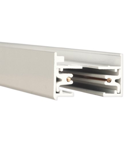 WAC Lighting L Track 2FT Single Circuit Field Cuttable 120V Track for L Style 2-Wire Track Fixtures with 2 Endcaps in White