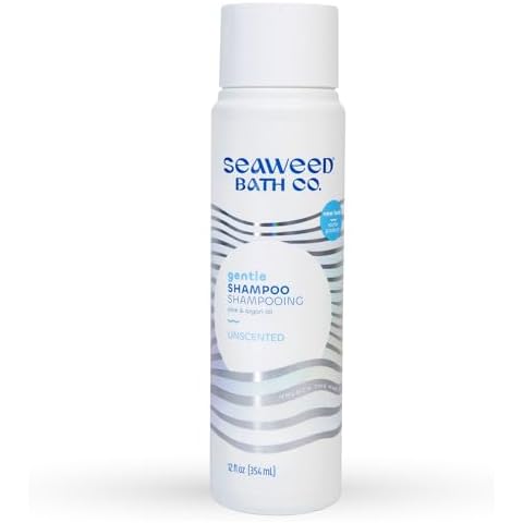 Seaweed Bath Co. Gentle Shampoo, Unscented, 12 Ounce, Sustainably Harvested Seaweed, Aloe, Argan Oil, for Sensitive Scalps and All Hair Types Cover