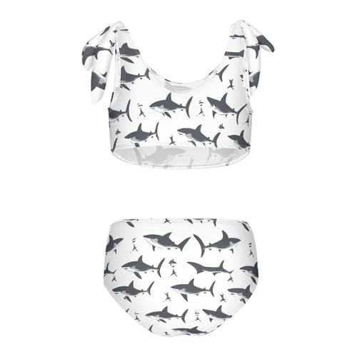 Wusikd Shark Girls Swimsuits Two Piece White Swimwear Bikini Set for for Girls Size 3T2